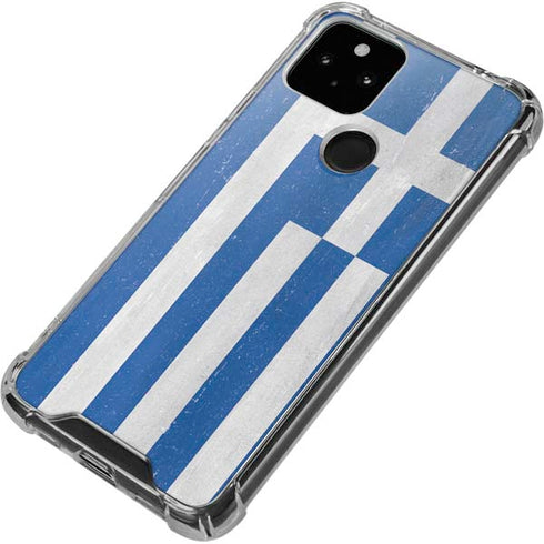 Greece Flag Distressed Google Pixel 4a 5G Clear Case